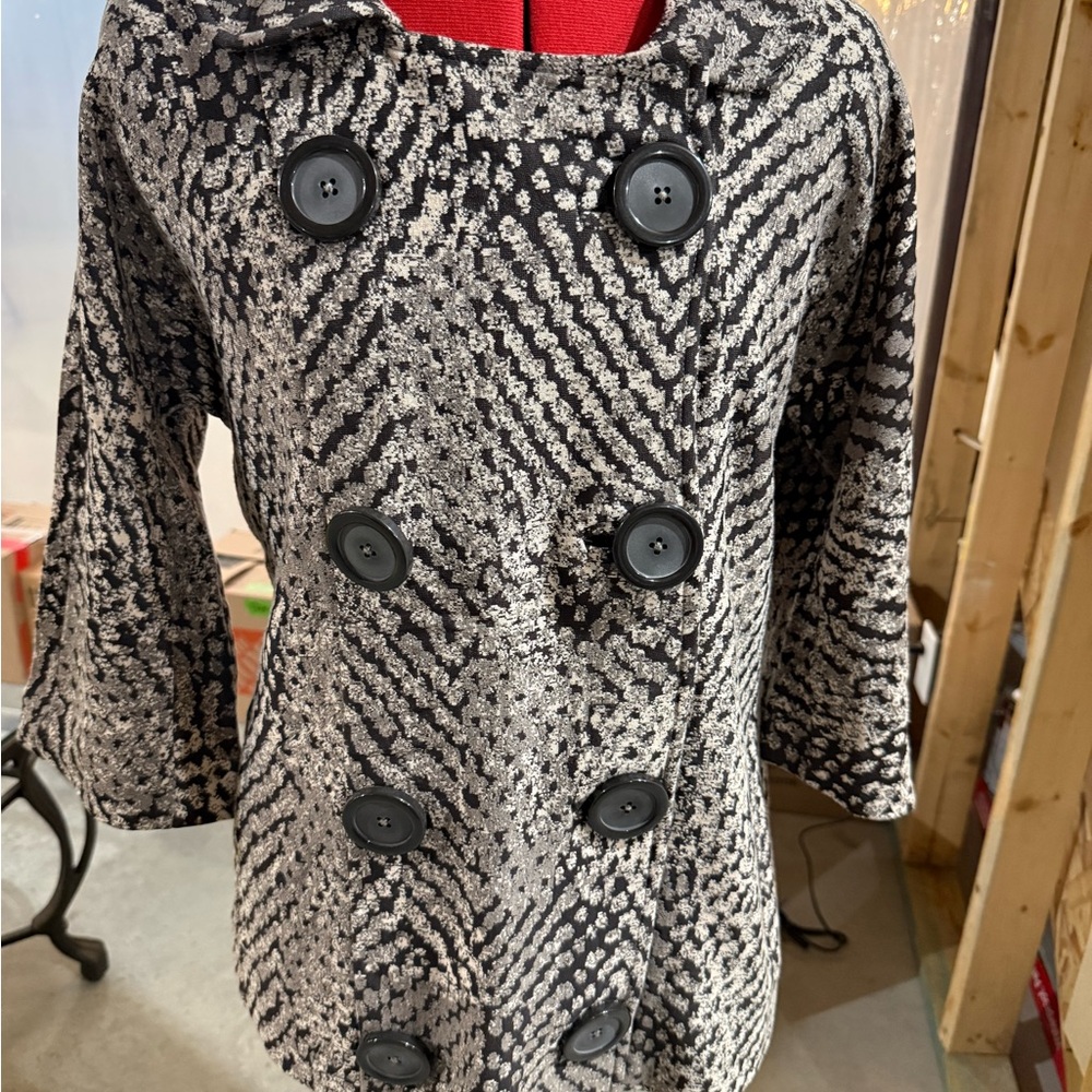 Chic Brown and Beige Patterned Coat